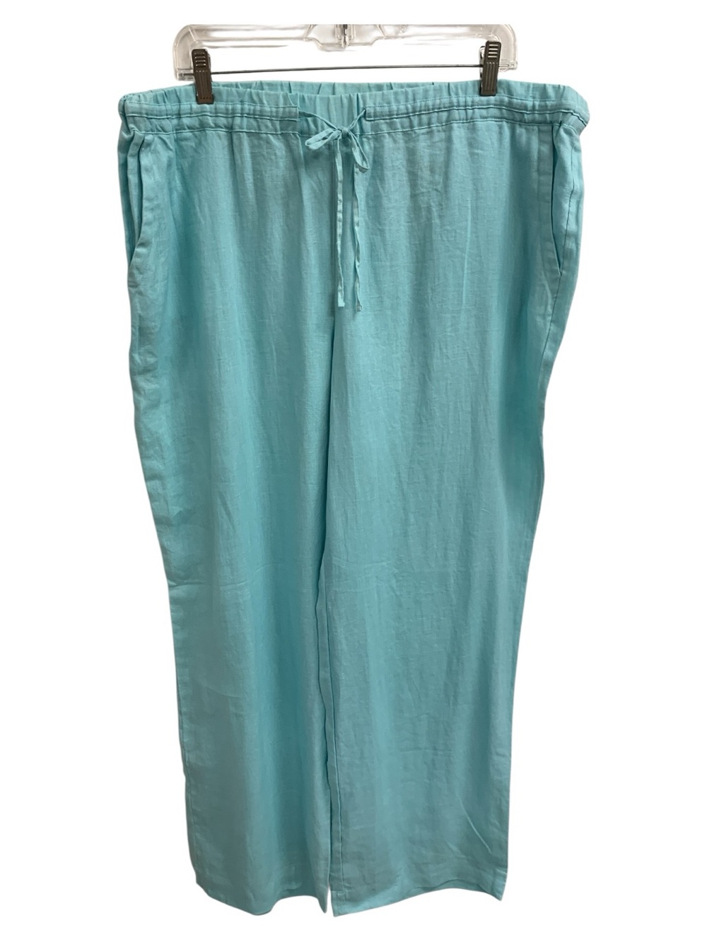 Charter Club 100%Linen Pants in Aqua Blue Size Xl